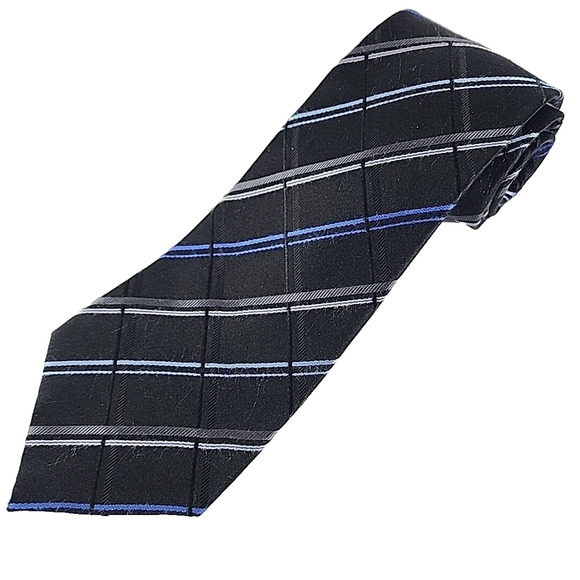 Geoffery Beene Blue Striped Silk Tie Necktie - Like New - Picture 1 of 4